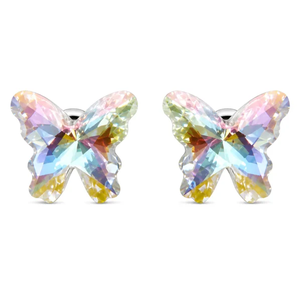 Crystal Butterfly Stud Earrings for Women on white bg
