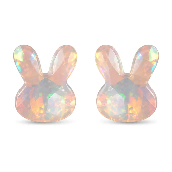 Cute Crystal Rabbit Stud Earrings for Women