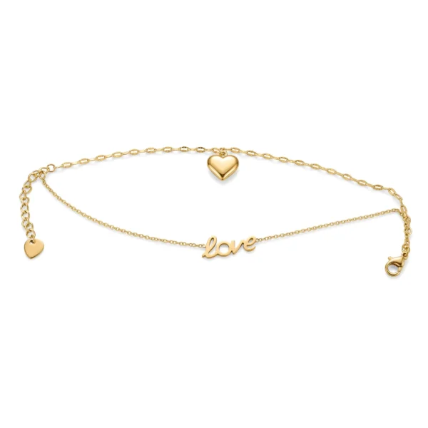 Double Layer Love Heart Charm Bracelet
