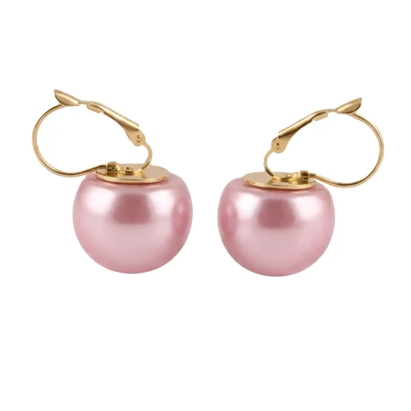 Elegant Pink Pearl Drop Earrings for Women & Girls Gold Plated Minimal Pearl Earrings Stylish Daily Wear & Party Jewelry