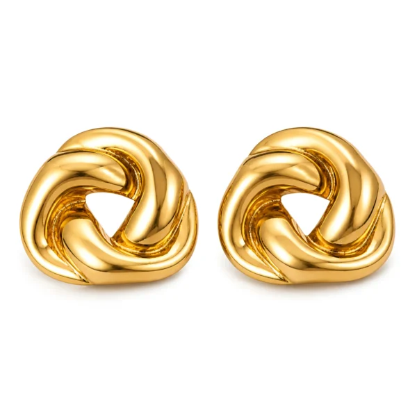 Gold Plated Knot Stud Earring for Women on white bg