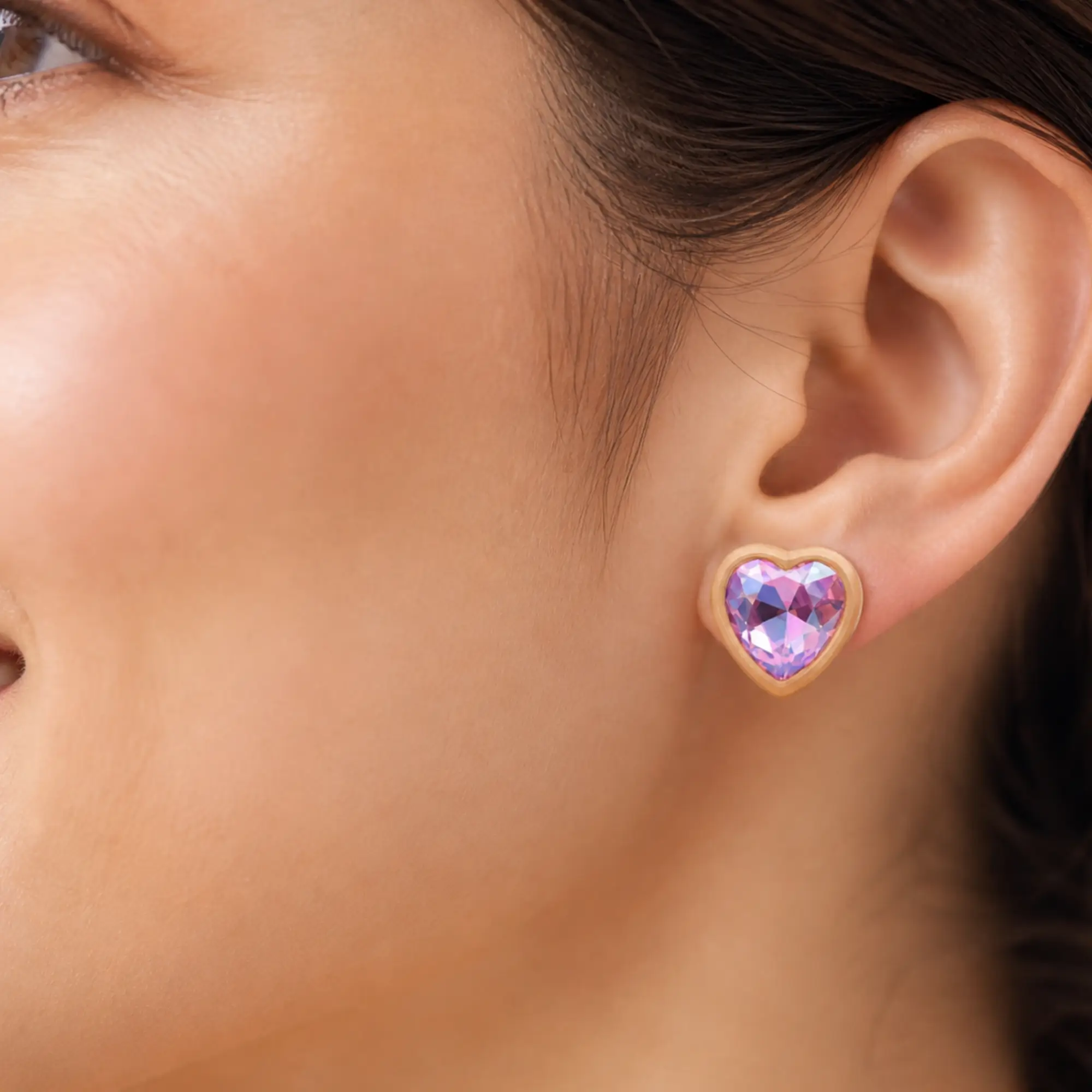 Heartfelt Haute Pink Paparazzi Earring on model
