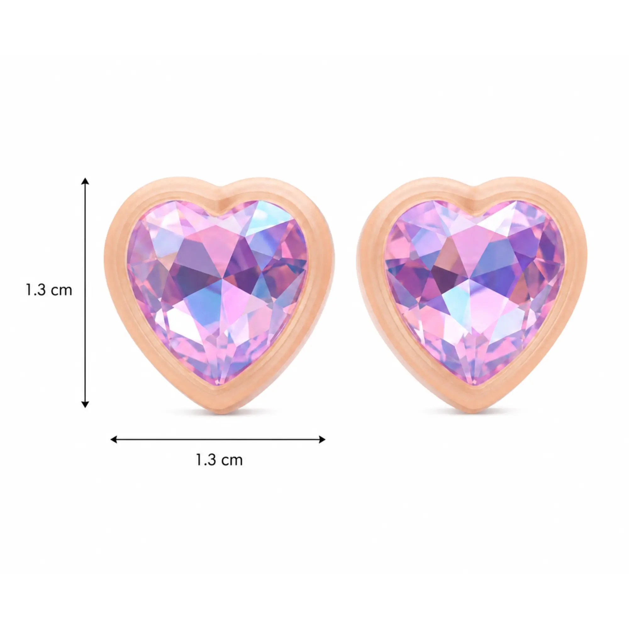 Heartfelt Haute Pink Paparazzi Earring with measurements