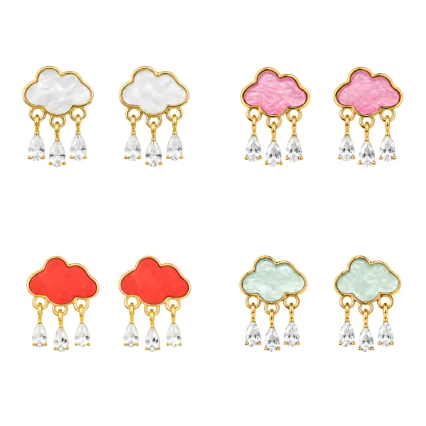 Raindrop Earring Studs Cloud Rain Crystal Charm collections