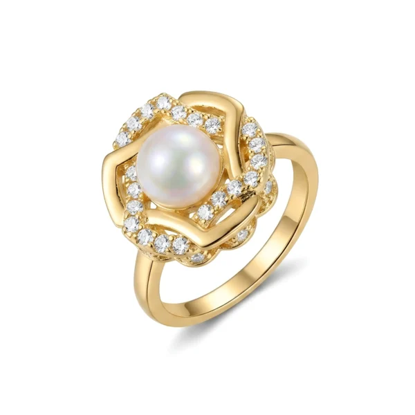 Spiral Pearl Ring for Women