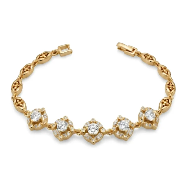 Women-Antique-Gold-Plated-CZ-Floral-Bracelet-Elegant-Party-Wear-Hand-Bracelet-for-Girls-and-Women
