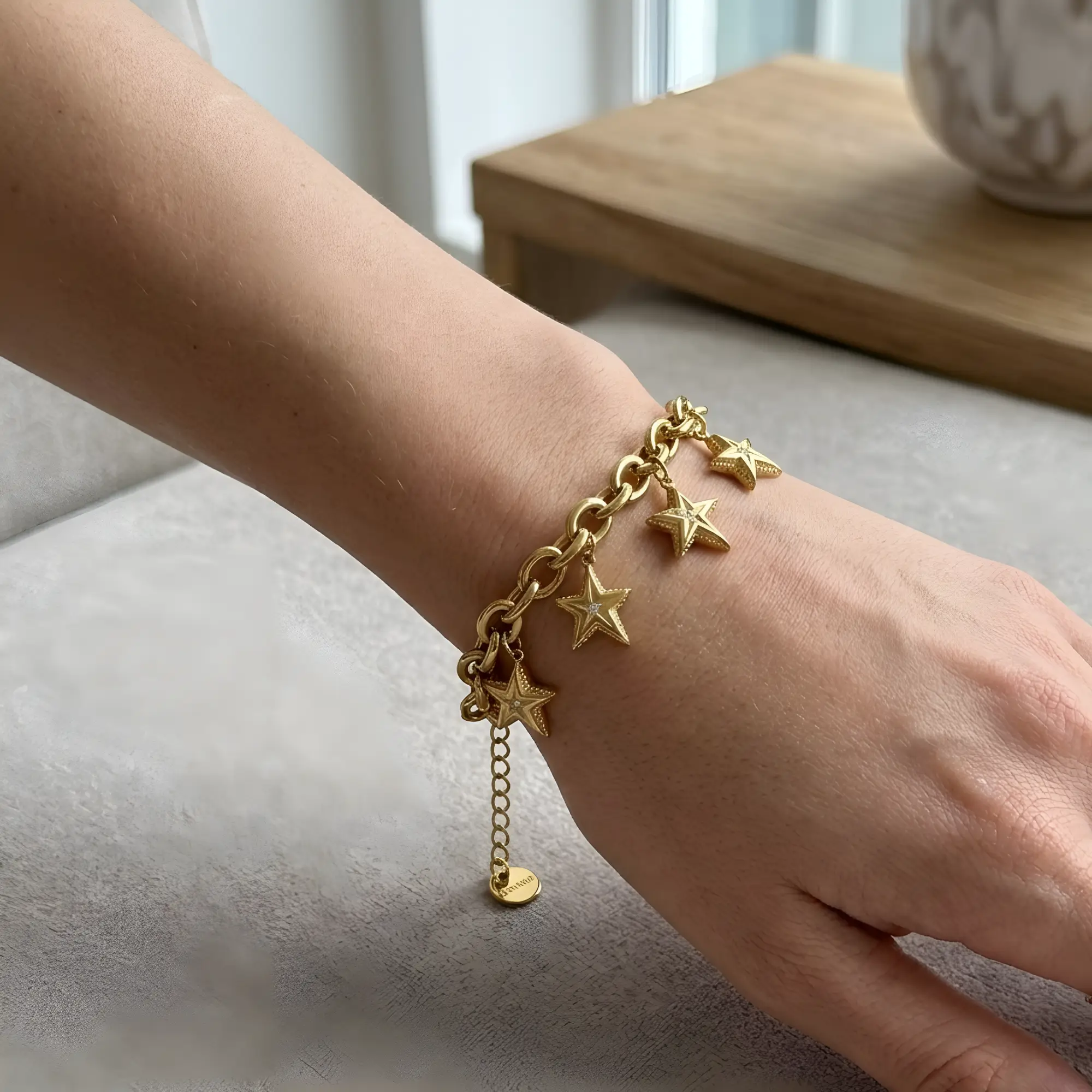 Celestial Stars Charm Bracelet on model