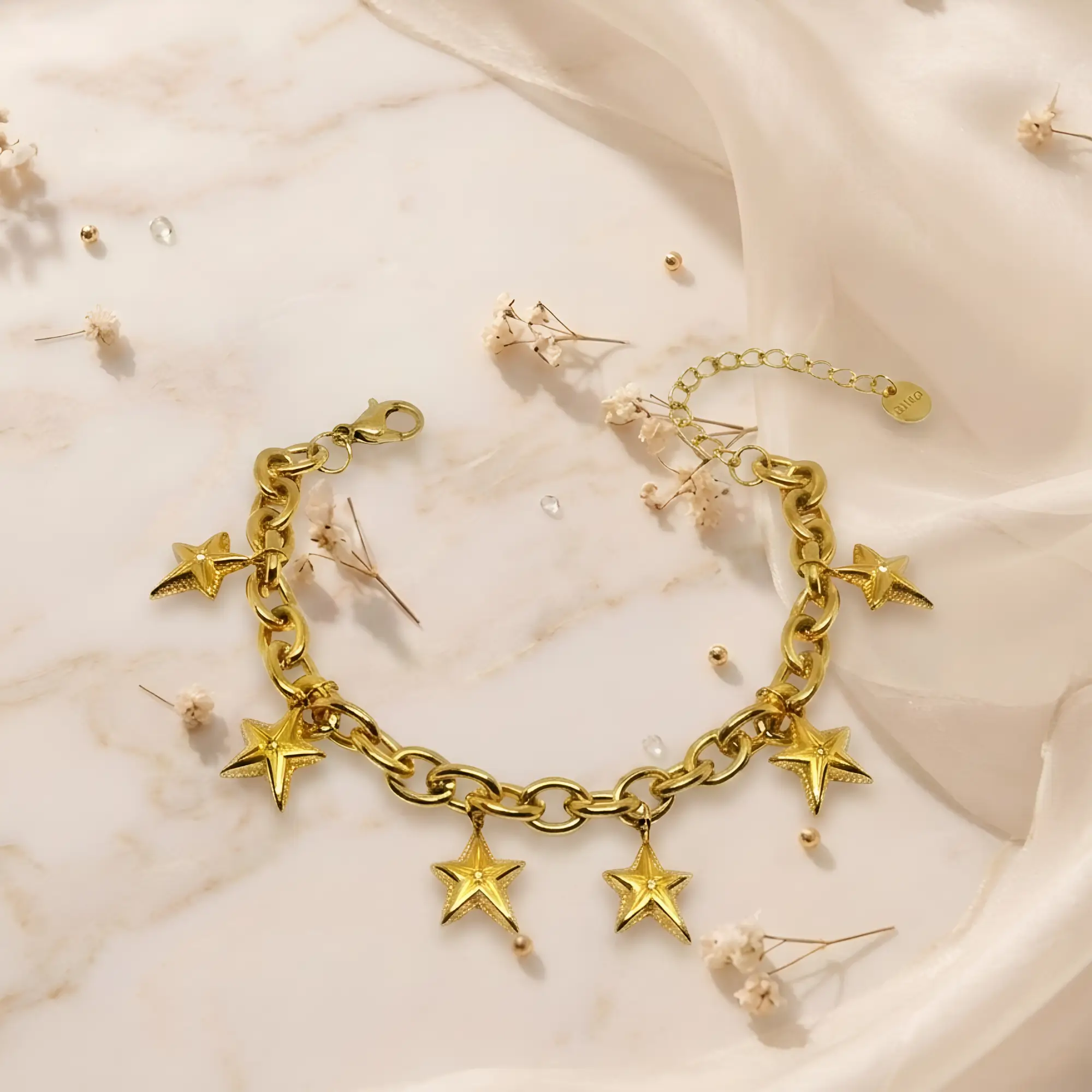 Celestial Stars Charm Bracelet with bg
